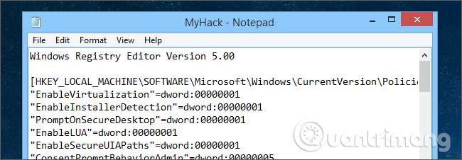 Cách tự tạo file hack Windows Registry
