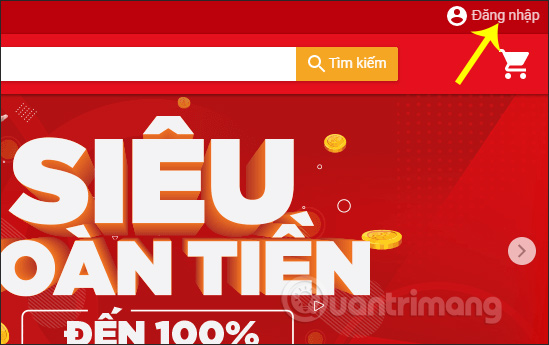 Nhấn Đăng nhập