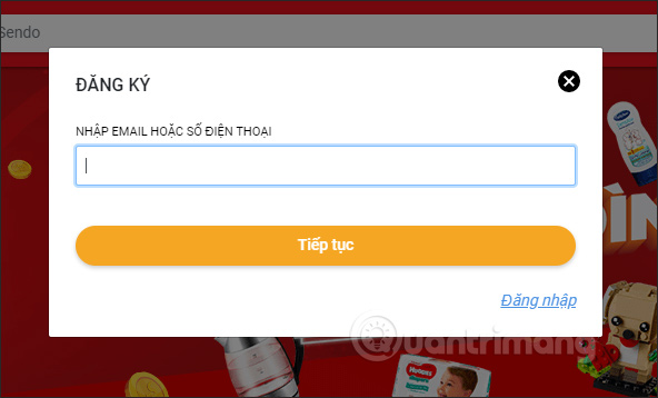 Nhập địa chỉ đăng ký