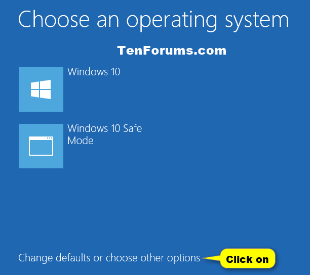 Click vào Choose a default operating system