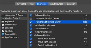 Cách đặt phím tắt Do Not Disturb trên máy Mac
