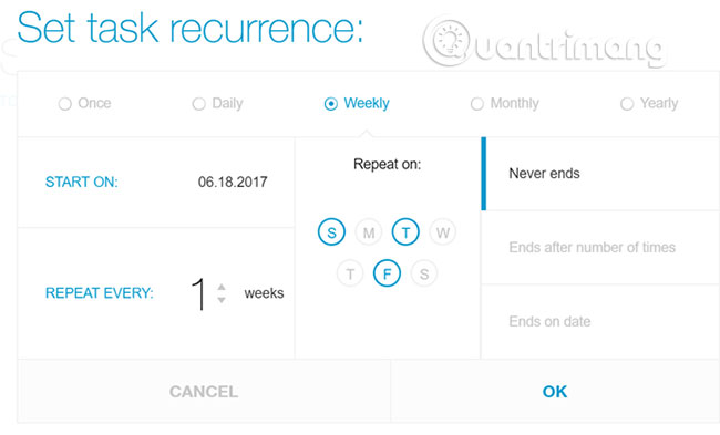 Nhiệm vụ định kỳ trong Any.do