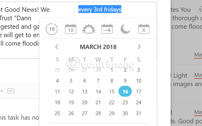 Nhiệm vụ định kỳ trong Todoist