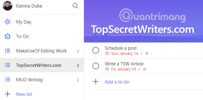 Không thể nhóm các nhiệm vụ trong Microsoft To-Do
