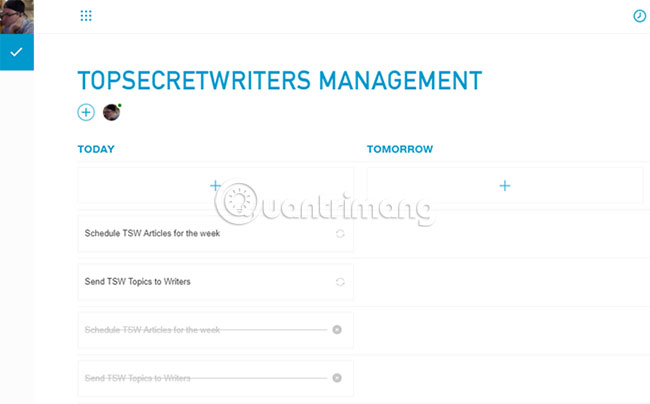 Nhiệm vụ được tổ chức theo thời gian