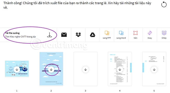 Download the PDF file after cutting to your computer