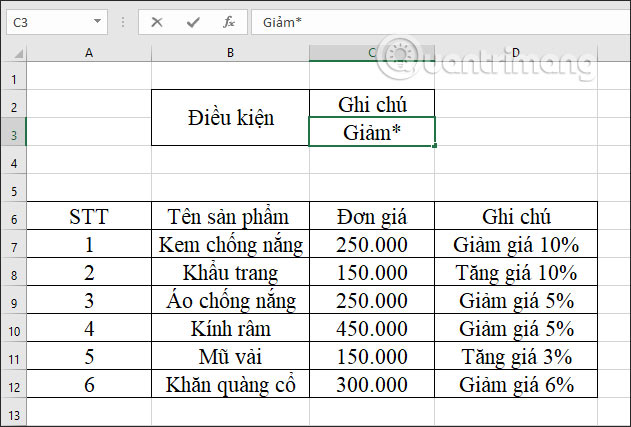Hàm DCOUNTA, cách dùng hàm đếm ô không trống trong Excel