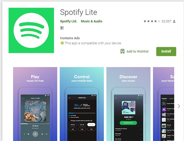 Spotify Lite đã chính thức có mặt trên cửa hàng ứng dụng Play Store