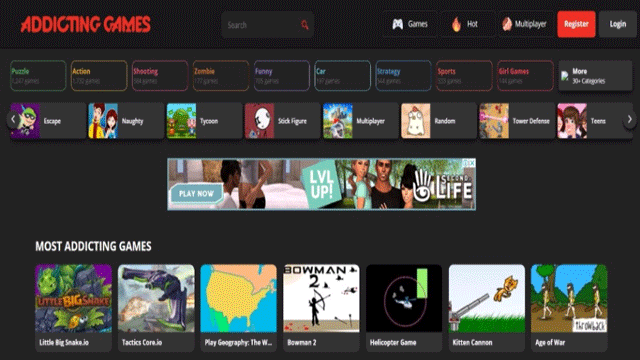 Trang web Addicting Games