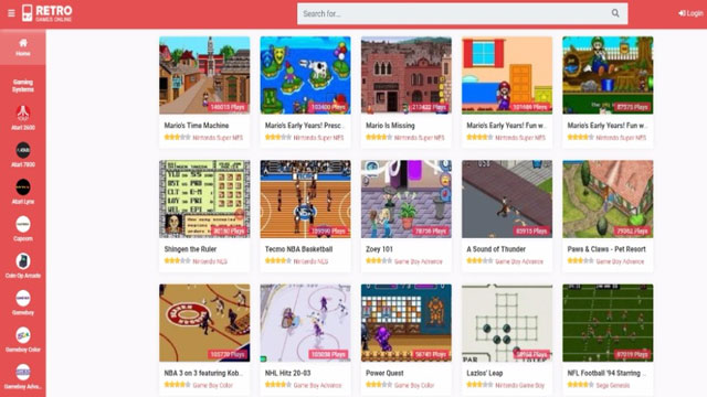 Trang web Playretro Games