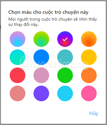 Chọn màu muốn đổi cho Facebook Messenger