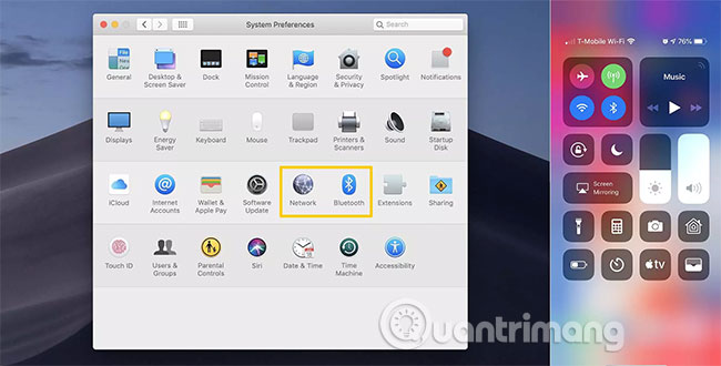 Đảm bảo WiFi và Bluetooth được kích hoạt