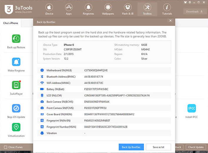 Hỗ trợ backup dữ liệu boot sector