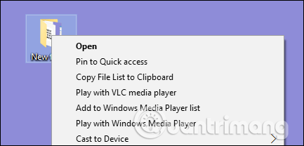 Mục Add to VLC media player’s Playlist không còn trong menu ngữ cảnh