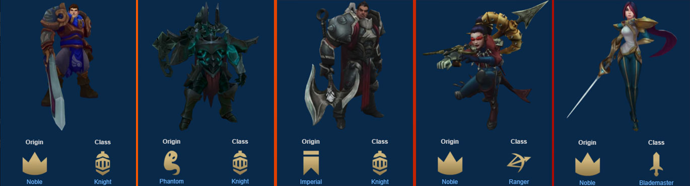 Đội hình Hiệp Sĩ và Quý Tộc