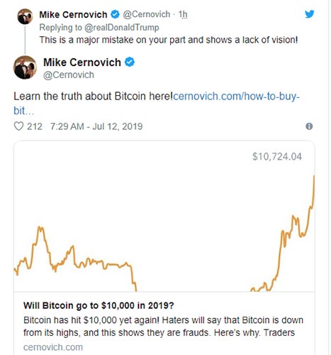 Mike Cernovich cho rằng ông Trump đã "hiểu sai" về tiền điện tử