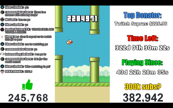 Shaz cũng đang cho cả Flappy Bird bay liên tục 365 ngày