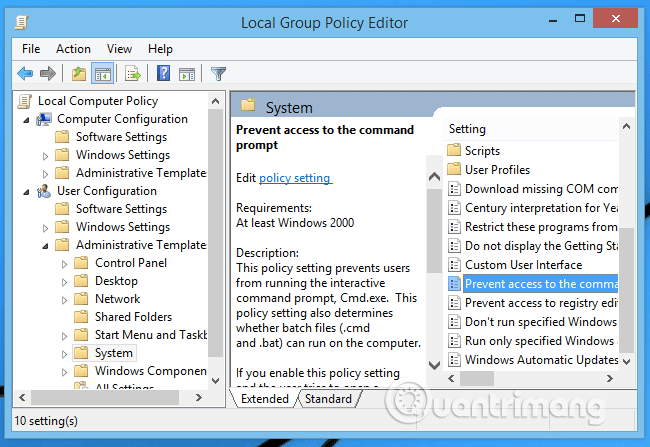Giao diện Local Group Policy Editor