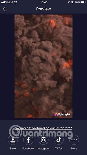 Chia sẻ video đã thực hiện lên mạng xã hội