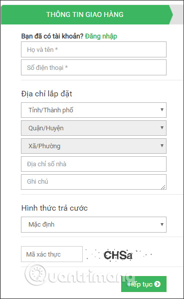 Nhập thông tin đăng ký