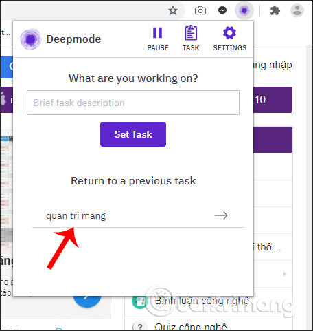 Danh sách tác vụ