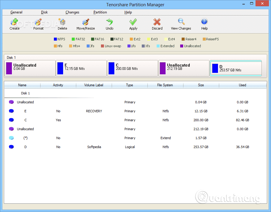 Công cụ Tenorshare Partition Manager