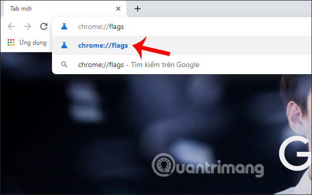 Truy cập flags Chrome
