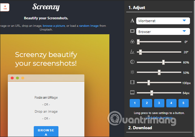 Giao diện Screenzy