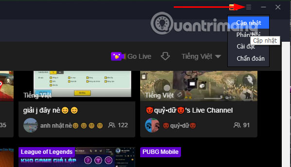 Menu Tencent Gaming Buddy