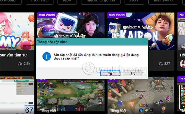 Đồng ý cập nhật Tencent Gaming Buddy