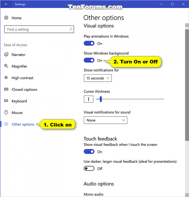 Cách bật hoặc tắt hình nền desktop trong Windows 10