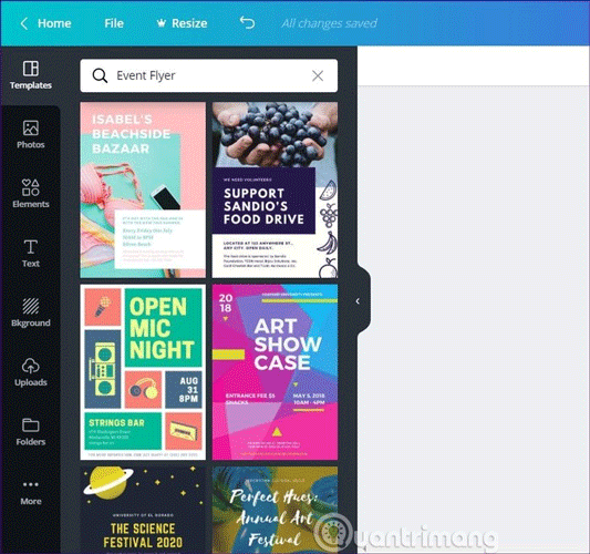 Mẫu tờ rơi trên trang Canva
