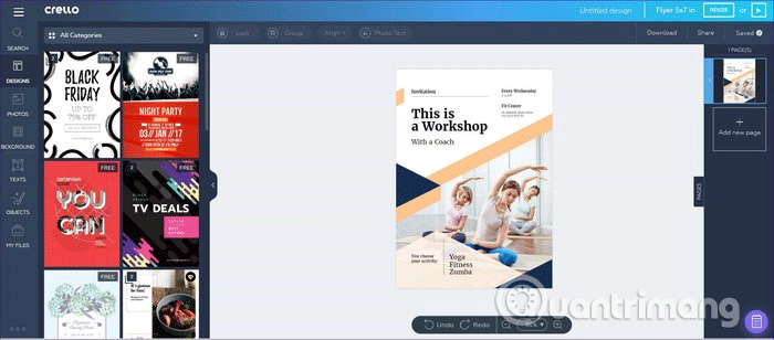 Mẫu tờ rơi trên trang Crello 