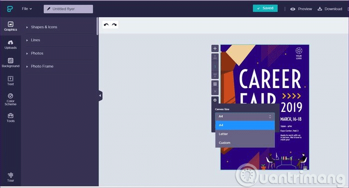 Mẫu tờ rơi trên trang Piktochart 