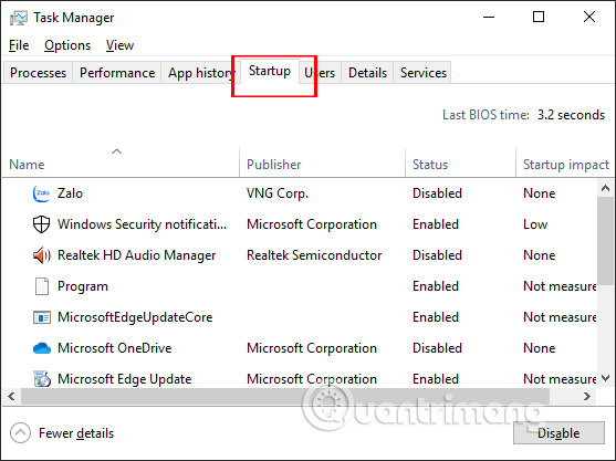 Turn off software that starts with Windows 