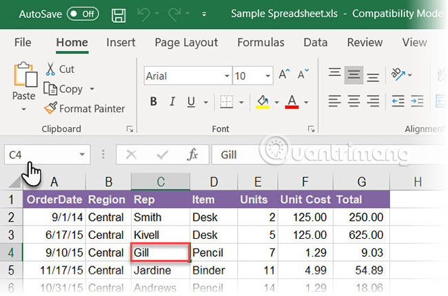 Cách sử dụng Name Box trong Excel