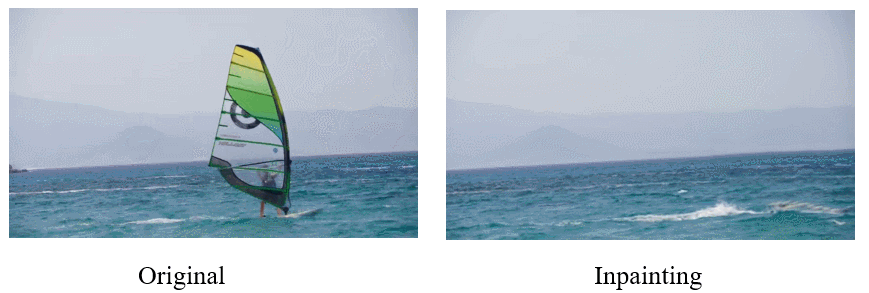 Cánh buồm đã được xóa hết nhưng phần sóng bên dưới vẫn còn