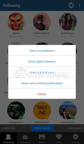 Cách bỏ theo dõi người đã unfollow bạn