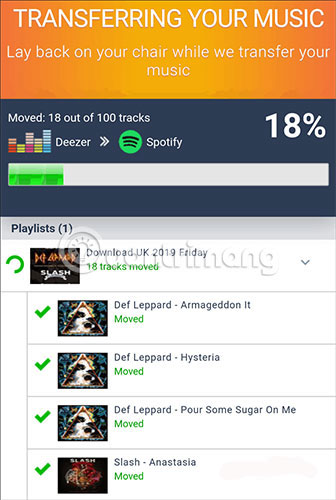 Nhấn vào Start Moving My Music