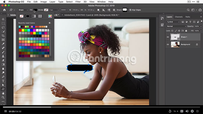 Chọn màu cho bong bóng văn bản
