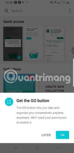 Nút Go trên ScreenshotGo