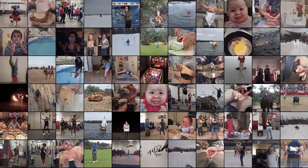 Mẫu video mà DVD-GAN tạo ra đạt điểm số Inception Score 32.97