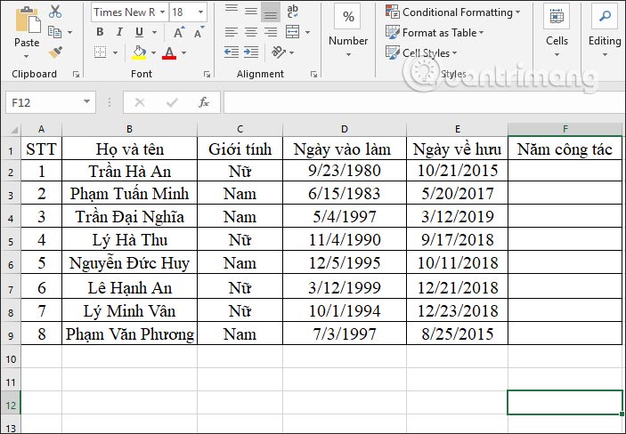 Hàm DAYS, cách dùng hàm tính số ngày giữa 2 mốc thời gian trong Excel - Ảnh minh hoạ 4