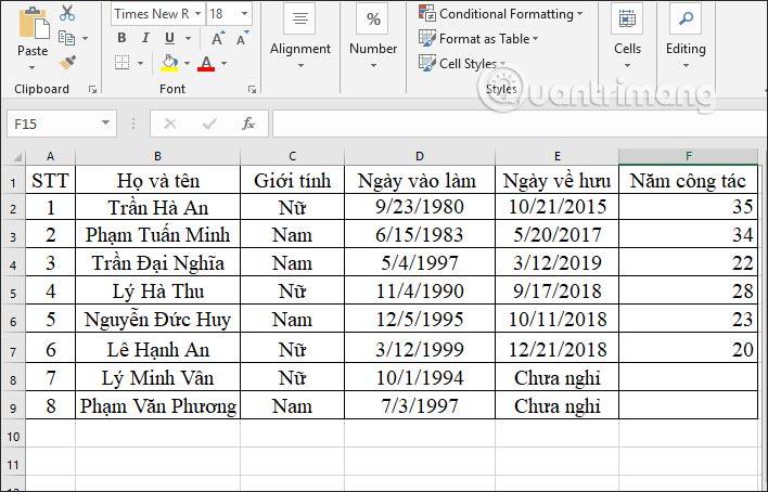 Hàm DAYS, cách dùng hàm tính số ngày giữa 2 mốc thời gian trong Excel - Ảnh minh hoạ 8
