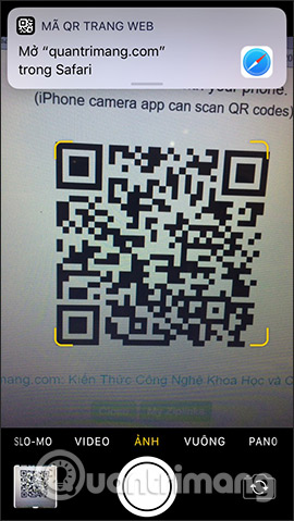 Truy cập website qua Safari