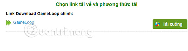 Chọn link tải về gameloop