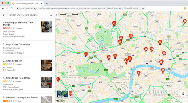 Use Apple Maps online with DuckDuckGo