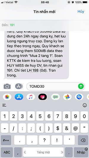 Gói cước TOMD30