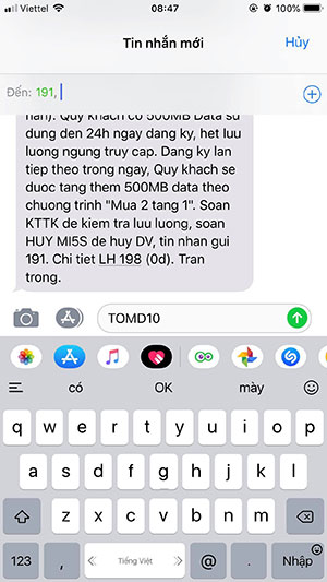 Gói cước TOMD10