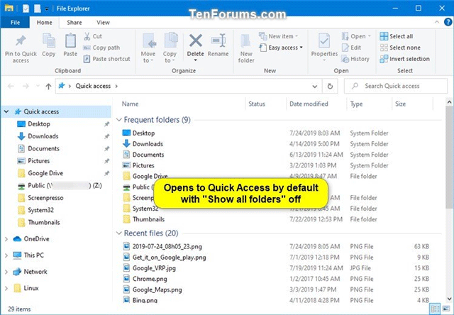 Cách reset trạng thái mở rộng ngăn điều hướng File Explorer trên Windows 10